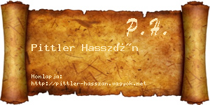 Pittler Hasszán névjegykártya